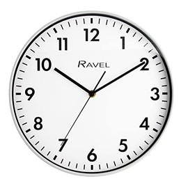Ravel - Modern 30cm Office and Kitchen Wall Clock - Analogue Quartz - RWC.30.3 - White