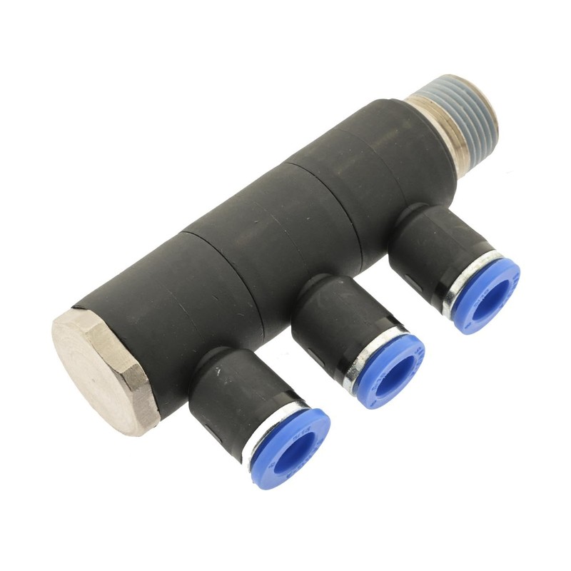 IQS 3-Way Distributor Multiple Distributor with Male Thread R 1/4