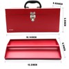 16" Portable Metal Toolbox Large Tool Box 18-Gauge Fishing Tackle