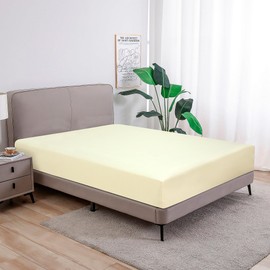 Softex Royal - Classic Fitted Sheet - 100% Cotton Jersey Fitted Sheet in Many Colours and Sizes - Brand Quality, Beige, 140 x 200 cm - 160 x 200 + 27 cm 100% Combed Cotton