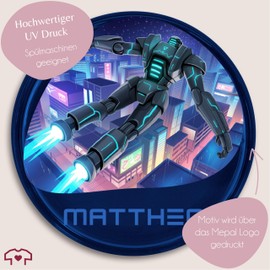 Lunchpot Kinder Müslibecher to go Joghurtbecher für Mepal Ellipse - Schulkind Geschenk Roboter mit Name personalisiert I Kampfroboter Geschenkidee Schule I Einschulung Geschenk Schulanfänger - 300