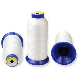 Bonded Nylon Thread for Sewing Leather,Upholstery,Jeans and Wig; #69 T70 Size 210D/3 1400 Yards (White)