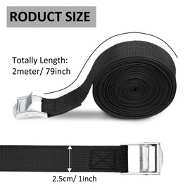 6 Pack Ratchet Tie Down Straps, 1.5in x 6.5ft Tie Down Straps, Adjustable Heavy Duty Cam Buckle Cinch Straps for Motorcycle Cargo, Trucks, Luggage, Trailer(Black)