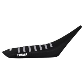 Yamaha YFZ 450 Gripper Seat Cover  2004-2013  all BLACK/ SILVER ribs LOGO #200