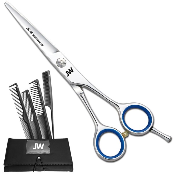 JW Shears S4 Series Hair Cutting Shears - FREE Case & Comb Set (5.5")