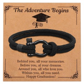 LAXPICOL Graduation Gifts For Him,Graduation Gifts For Him 2024,Braided Rope Bracelets With Stainless Steel Buckle,Graduation Gifts For Son Boys Grandson Nephew,Graduation Present For Him