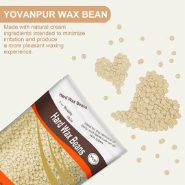 Hard Wax Beads for Hair Removal, Yovanpur Wax Beans For Sensitive Skin, Wax Beads for Brazilian Waxing, Bikini Legs Face Back Eyebrow Chest, At Home Pearl Wax Beads For Women Men, 300g (10 Oz)/bag with 10pcs Wax Spatulas (Cream)