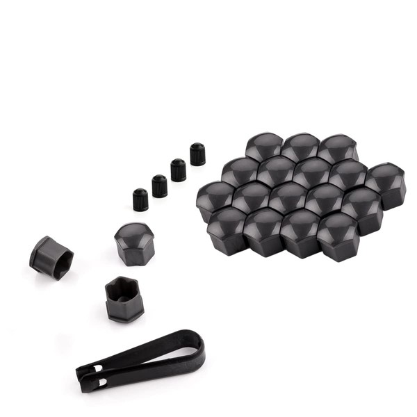 LST 20x 17 mm grau glänzend Sechskantkappen Radschrauben Abdeck Kappen