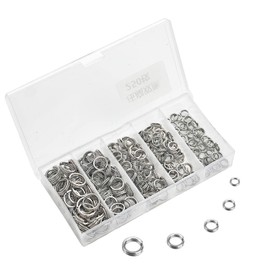 250pcs Stainless Steel Fishing Split Rings Black Nickel High Strength Heavy Duty Fishing Lures Ring Chain Connector Fishing Lure Tackle Set,5 Sizes (Silver)
