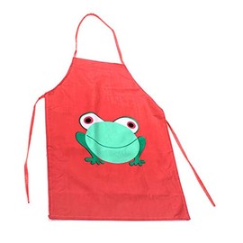 Accessotech Child Childrens Waterproof Apron Cartoon Frog Printed Painting Cooking Craft Art (Pink)