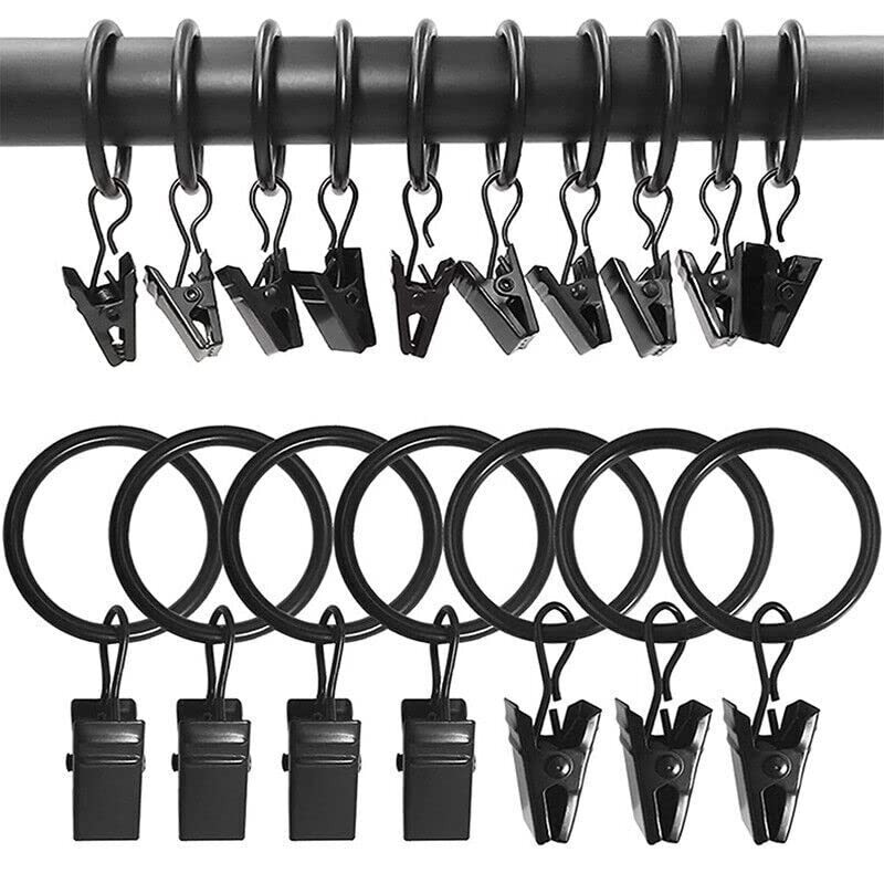 AIMALL 10pc Multipurpose Window Curtain Clothes Metal Clips Rings Hook
