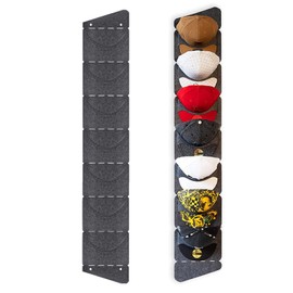 MOVKZACV Baseball Cap Holder, Foldable Cap Holder Wall with 7 Pockets, Single Row Baseball Cap Holder Organiser Cap Holder Wall