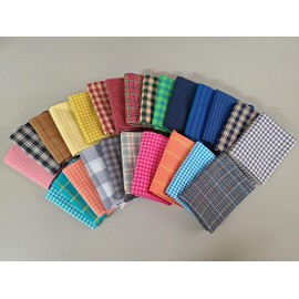 10 Fat Quarters - Assorted Homespun Yarn Dyes Rustic Woven Plaid Checks Quality Quilters Cotton Fabric Bundle M226.13