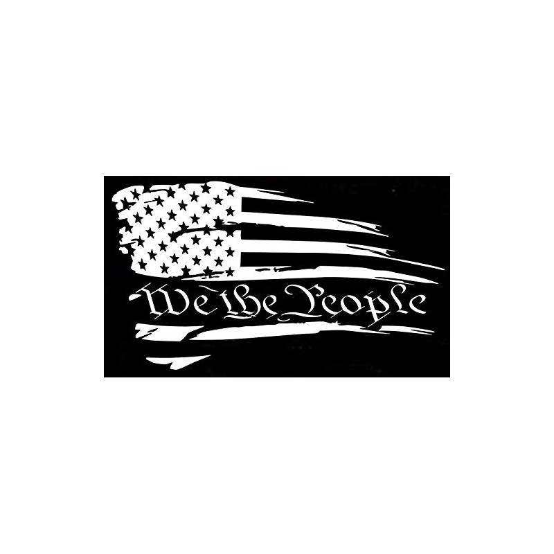 We The People Distressed American Flag Vehicle Vinyl Decal Window