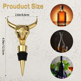 Gold Bull Wine Stopper – Reusable Zinc Alloy Bottle Stopper with Silicone Seal, Fits Standard Wine & Champagne Bottles