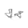 Cinlan S925 Sterling Silver Wavy Curve Hoop Cuff Earrings for