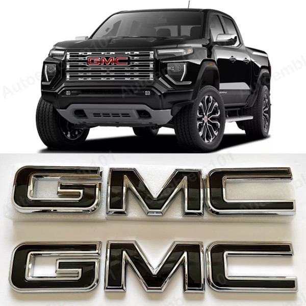 GMC NEW Front & Rear Emblems Chrome Black Fit 2023-2024