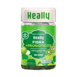 Probióticos En Gomitas Sin Azúcar  Fibra Inulina y Lactobacilos HEALLY  Sabor Manzana y Kiwi, Apoyo en Salud Intestinal, 100 Natural, Vegano, Sin...  