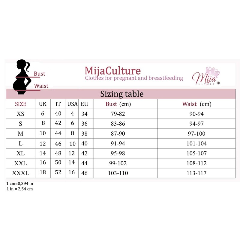 MijaCulture 3-in-1 Birth Dress Nursing Nightdress Maternity Nightdress 4128, Graphite