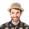 Lipodo Coyuca Vented Pork Pie Straw Sun Hat for Men