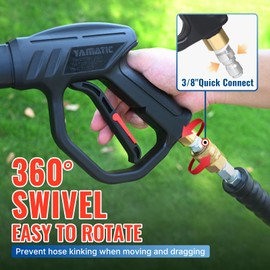 YAMATIC 4000PSI Pressure Washer Gun Wand with Swivel 3/8" Plug&M22 Coupler