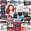 Hollywood Photo Booth Props - 41-pc Photobooth Kit with 8