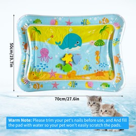 Water Sensory Playmat Cats, Inflatable Cooling Mat for Cats, Sensory Water Playmat Cats Dogs, Thickened Water Play Mat Cat, Summer Play Water Sensor Mat for Small Dogs and Cats (Style 1)