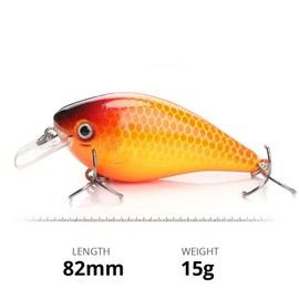 Floating Crankbait Lures Lifelike Artificial - Large Koi Crankbait - Hard Wearing Sharp Treble Hooks - Realistic Durable Fish Scale Patterns - Predator & Pike Fishing Bait