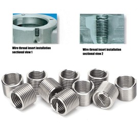 10pcs SUS304 Stainless Steel Female Thread Inserts Self Tapping M16x2x1.5D Mechanical Equipment Type