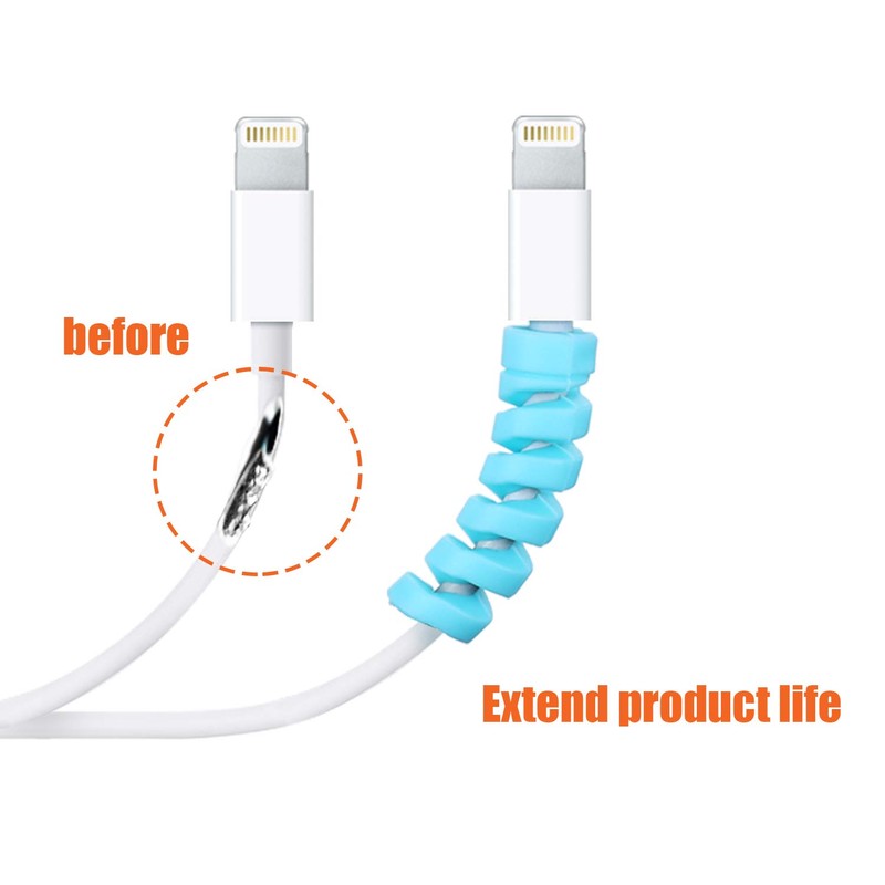 Jetec 24 Pcs Charger Cable Protector,Silicone Flexible Cable Saver,Spiral USB