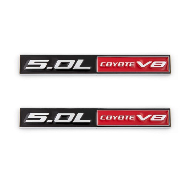 2X 5.0L Coyote V8 Emblems Side Rear Decal Fender Badge