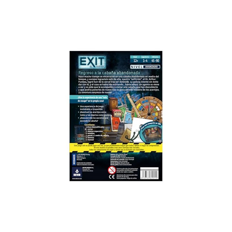 Devir Exit Retorno a la Cabaña Abandonada Juego de Mesa