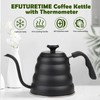 EFUTURETIME Gooseneck Kettle Gooseneck Kettle Black with Thermometer 1.2 L