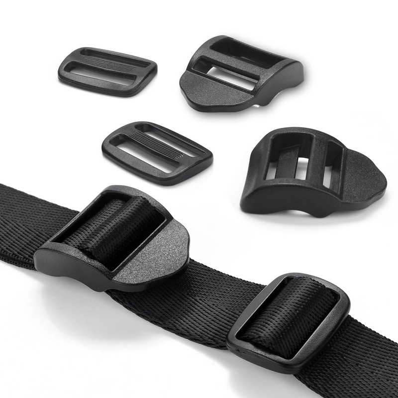CooBigo 6 Pcs Ladder Slider Buckles+6 Pcs Tri glide Slider
