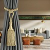 HedongHexi 2 Pack Gold Curtain Tassel Tibacks, Modern Rope Window