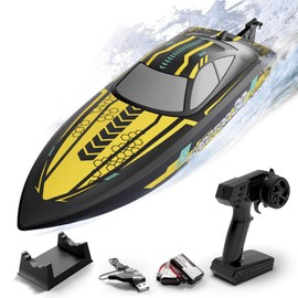 NBJIALIN RC Boat - Remote Control Boats for Adult,2.4GHz Racing Mini Boat for Water Pool&Lakes,Summer Water Toy (Yellow)