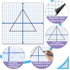 Teling 24 Pieces Jumbo Magnetic XY Coordinate Dry Erase Grid 26 x 26 Inches, Magnetic Graph for Grid Whiteboard, Dry Erase Board, Dry Erase Graph for Classrooms, Teaching, Learning Tools