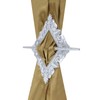 Mewutal 2 Pack Silver Curtain Tiebacks Square Curtain Holdbacks Plastic