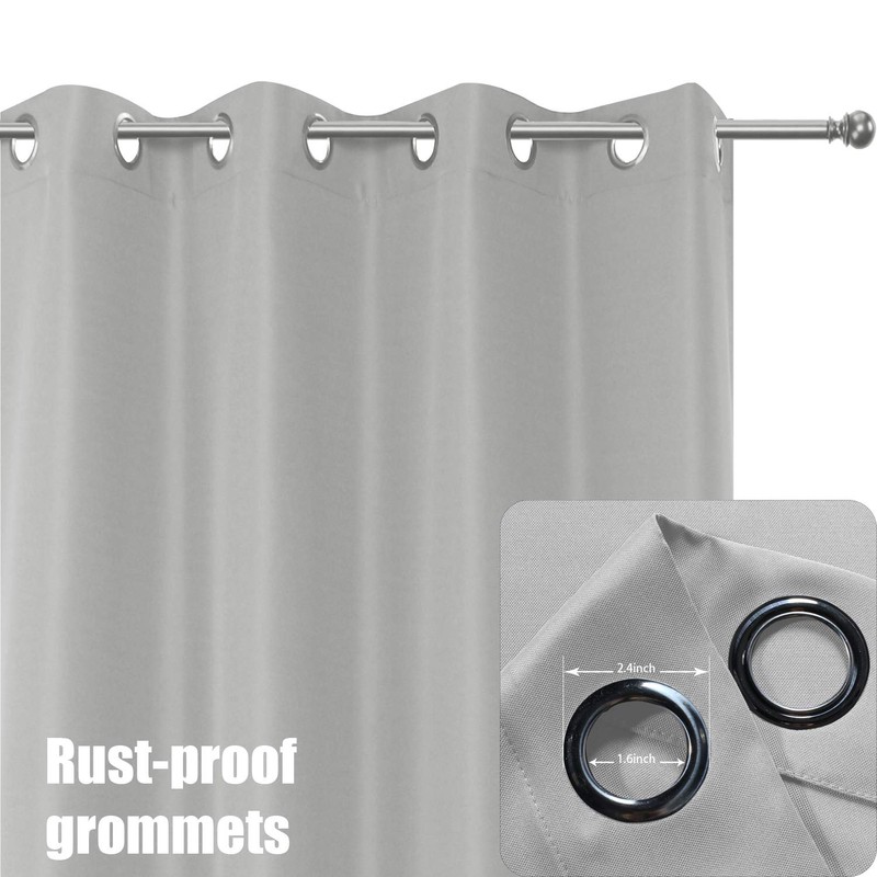 BONZER Wide Waterproof Outdoor Curtains for Patio Heavy Privacy Sunlight