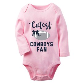 Poemsimai Cutest Cowboys Fan - Mameluco orgánico para bebé y niña recién nacido, C-rosa, 9 Meses