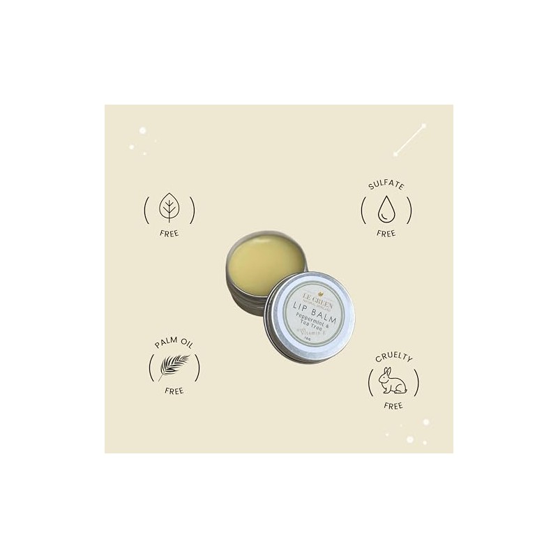 Le Green Lip Balm, Natural Lip Balm, with Beewax &