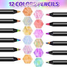 Maqhpu 12 Colours Rainbow Pencils, Advent Calendar Filling Children Girls, Special Pens for Children, Colouring Pencils Children for Drawing, Colouring, Party Bags, Small Items for Advent Calendar