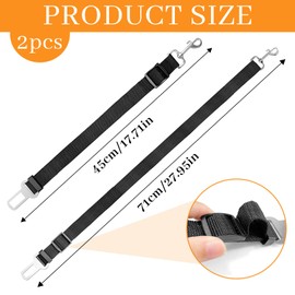 Flying Pottery Pack of 2 Seat Belt Dog Car Adjustable Dog Safety Belt for Car, Nylon Lead with Hooks, Dog Belt Car Rear Seat, Suitable for All Dogs and Cats, Black (Black)