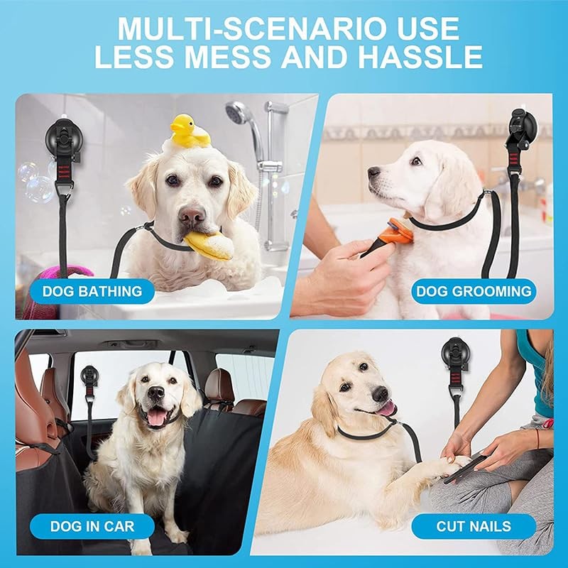 Dog Bathing Tether with Suction Cup Dog Bathing Tether with