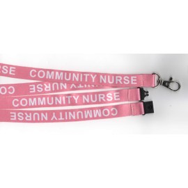 1 Pink Community Nurse Printed Nursing Safety Neck Breakaway Lanyard: Free UK P&P Ideal for ID Badges!