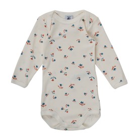 Petit Bateau Baby Girl Pack of 5 Long Sleeve Floral Cotton Bodysuits (Pack of 5), Variant 1