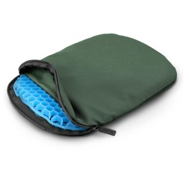 Mosh Kamper Light Outdoor Gel Seat Cushion with Carabiner, Outdoor Seat Mat/Gel Cushion, Waterproof Portable, Oxford Fabric Seat Pad (Green/Black)