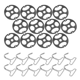 DUSCOKE 24PCS Car Seat Cover Plum Plate Metal Hooks, 12PCS Plastic Card Fixed Fastener Buckle & 12PCS Metal Fixing Hook Locking Clip, Vehicle Seat Covers Chucks Replacement Accessories (Black)