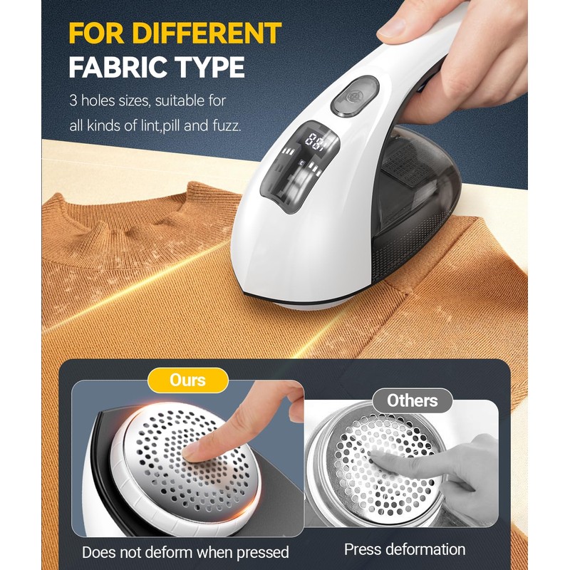 Rechargeable Fabric Shaver and Lint Remover, 3-Speed Adjustable Sweater Shaver