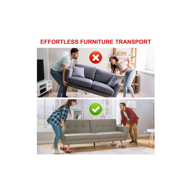 Mover de muebles con ruedas, deslizadores de muebles, juego de